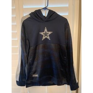 NFL Team Apparel Navy Blue Cowboys Pullover Fleece Hoodie‎ Youth Boys Size Large